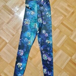 Kids Blue Cartoon Print Leggings